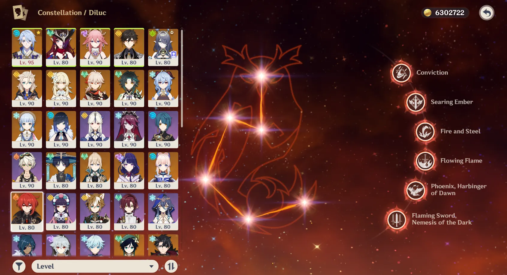 GI992 High-End AR60 Lauma C1 Ayato C6 Diluc C6 Yelan C1 Whale Account 